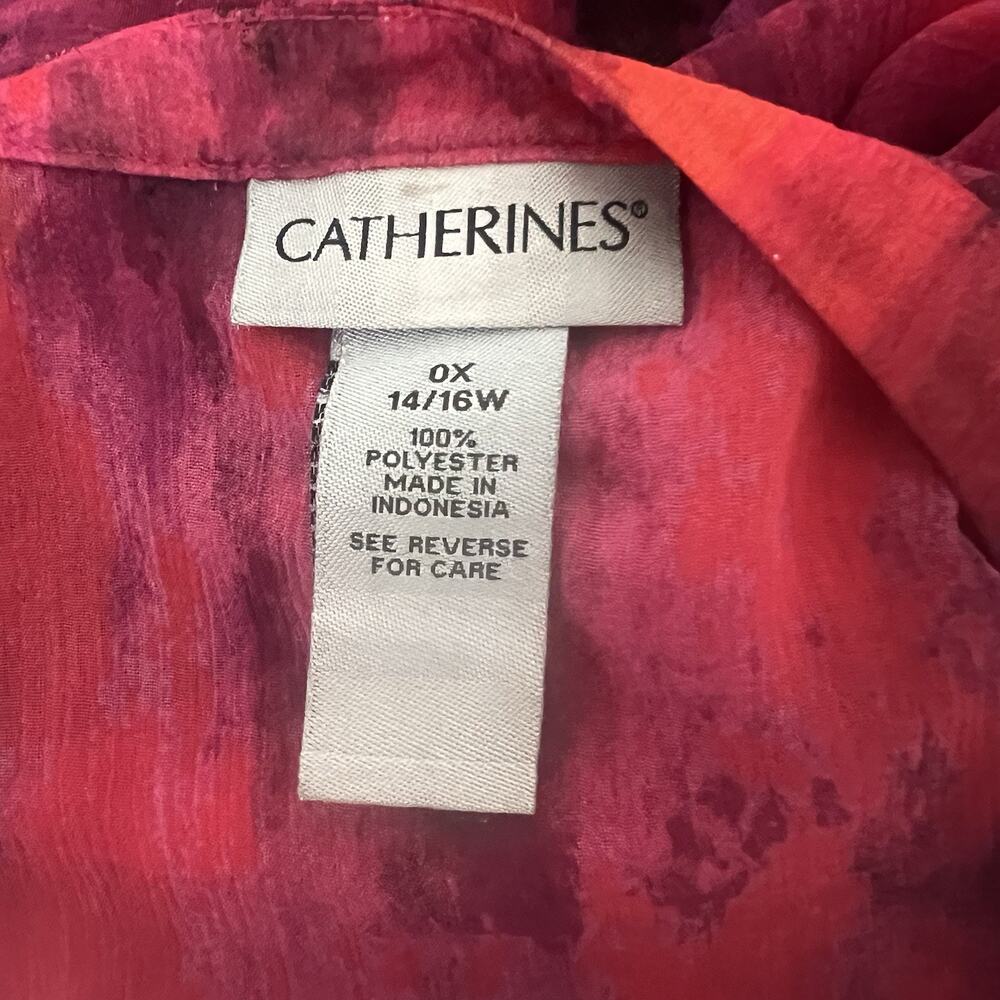 Catherine’s Women’s Sheer Asymmetrical Tunic Artsy Plus Size 14/16W Sequin Bead - Picture 10 of 11